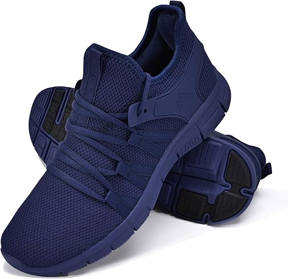 Running Shoes Lightweight Tennis Shoes Non Slip Gym Workout Shoes Breathable Mesh Walking Sneakers Blue