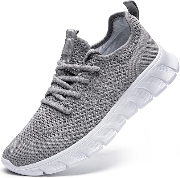 Running Shoes Slip On Tennis Walking Sneakers Workout Athletic Lightweight Casual Sport Shoes Grey
